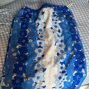 Farm Rio Floral Blue and White Skirt